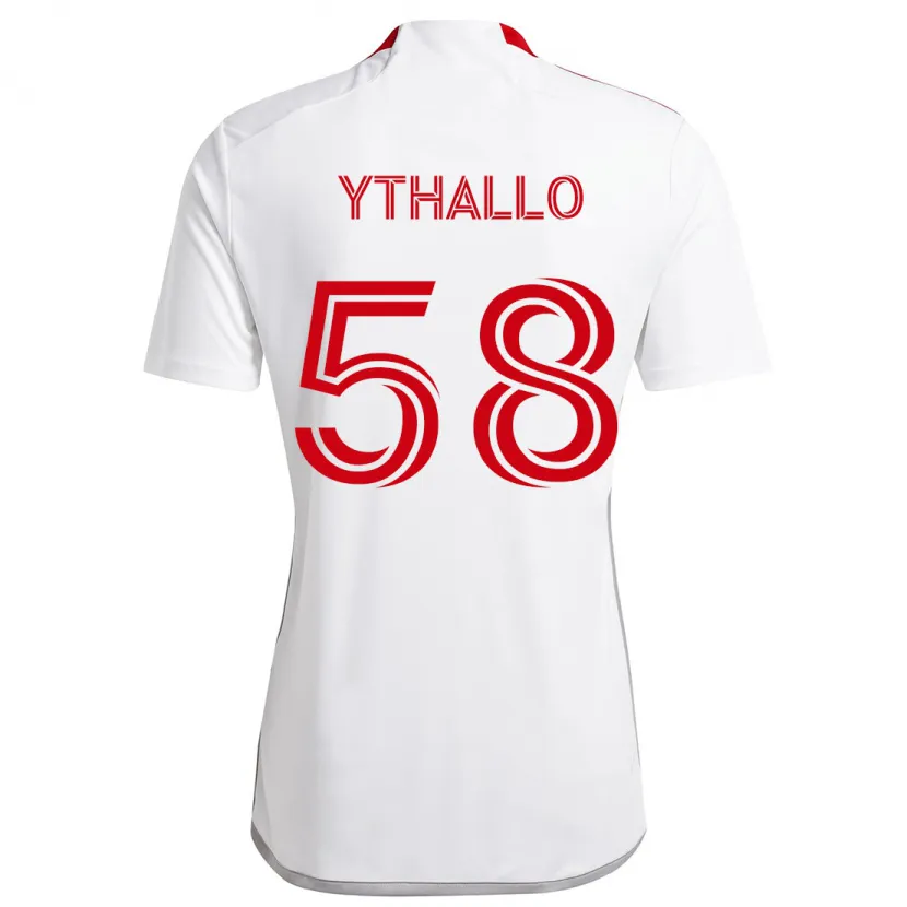 Danxen Enfant Maillot Ythallo #58 Blanc Rouge Tenues Extérieur 2024/25 T-Shirt