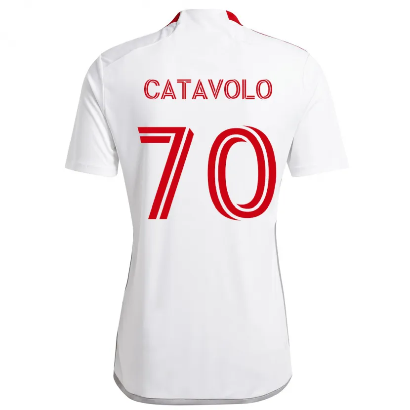 Danxen Enfant Maillot Matthew Catavolo #70 Blanc Rouge Tenues Extérieur 2024/25 T-Shirt