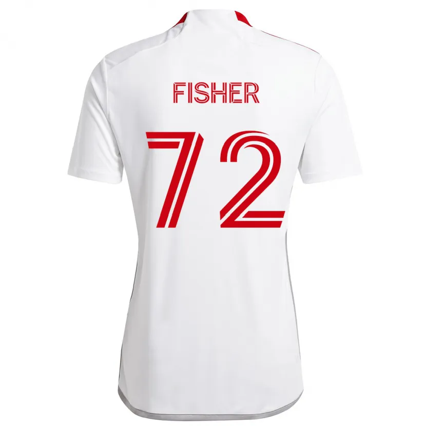 Danxen Enfant Maillot Mark Fisher #72 Blanc Rouge Tenues Extérieur 2024/25 T-Shirt