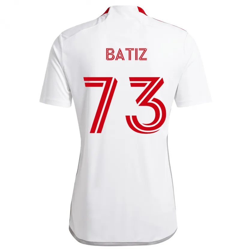 Danxen Enfant Maillot Jesus Batiz #73 Blanc Rouge Tenues Extérieur 2024/25 T-Shirt