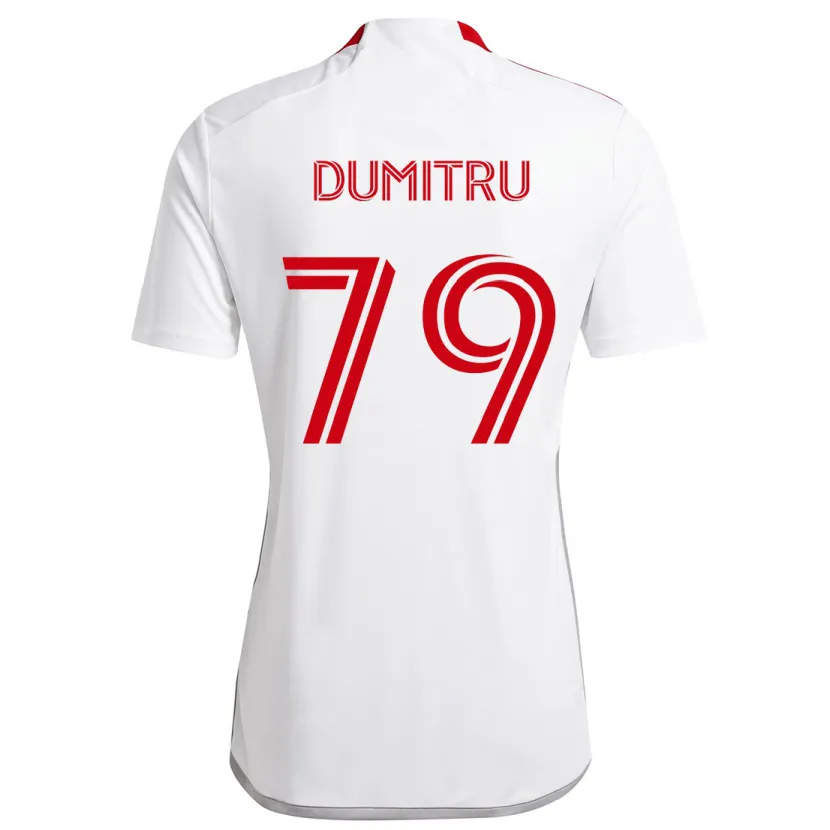 Danxen Enfant Maillot Andrei Dumitru #79 Blanc Rouge Tenues Extérieur 2024/25 T-Shirt