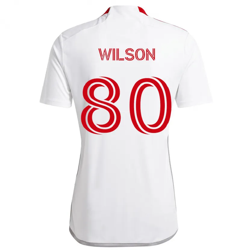 Danxen Enfant Maillot Shafique Wilson #80 Blanc Rouge Tenues Extérieur 2024/25 T-Shirt