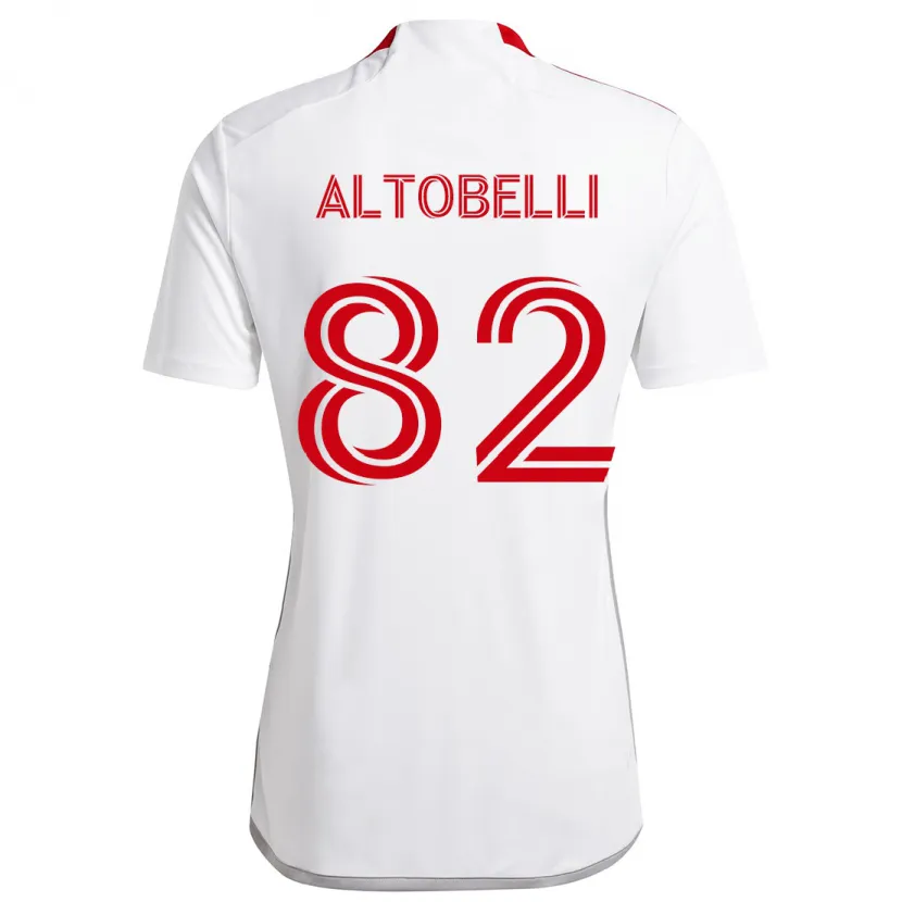 Danxen Enfant Maillot Julian Altobelli #82 Blanc Rouge Tenues Extérieur 2024/25 T-Shirt