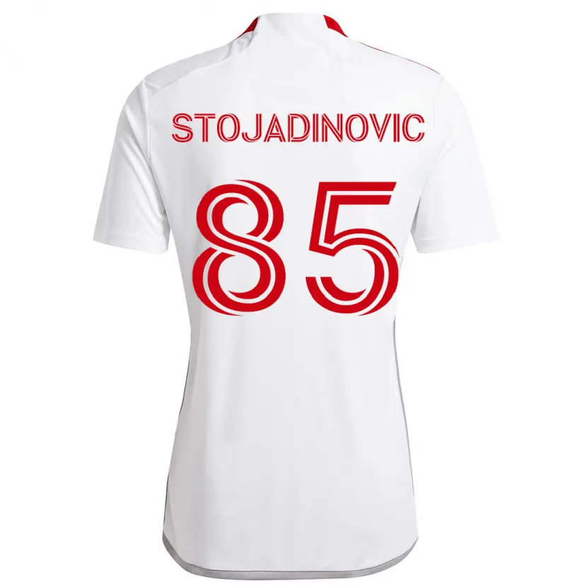 Danxen Enfant Maillot Marko Stojadinovic #85 Blanc Rouge Tenues Extérieur 2024/25 T-Shirt