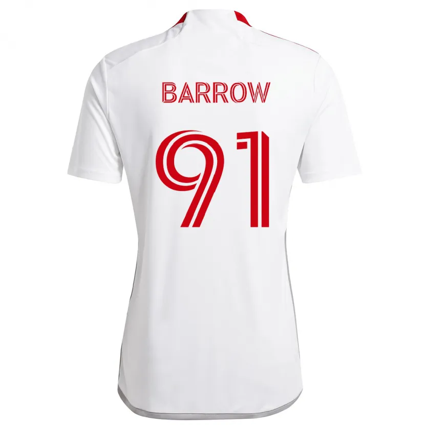 Danxen Enfant Maillot Dékwon Barrow #91 Blanc Rouge Tenues Extérieur 2024/25 T-Shirt