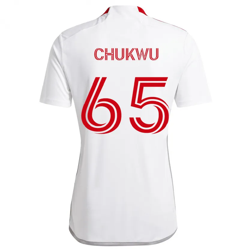 Danxen Enfant Maillot Joses Chukwu #65 Blanc Rouge Tenues Extérieur 2024/25 T-Shirt