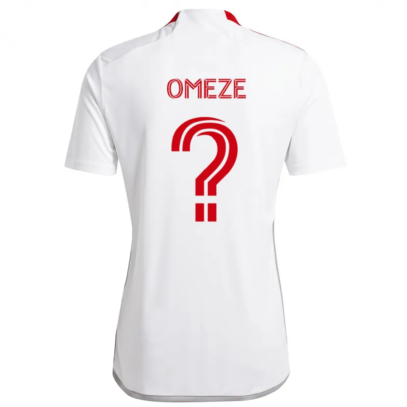 Danxen Enfant Maillot Chimere Omeze #0 Blanc Rouge Tenues Extérieur 2024/25 T-Shirt