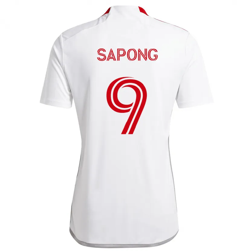 Danxen Enfant Maillot C.j. Sapong #9 Blanc Rouge Tenues Extérieur 2024/25 T-Shirt