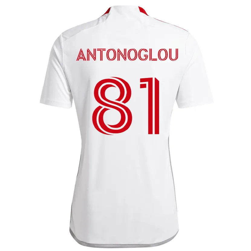 Danxen Enfant Maillot Themi Antonoglou #81 Blanc Rouge Tenues Extérieur 2024/25 T-Shirt