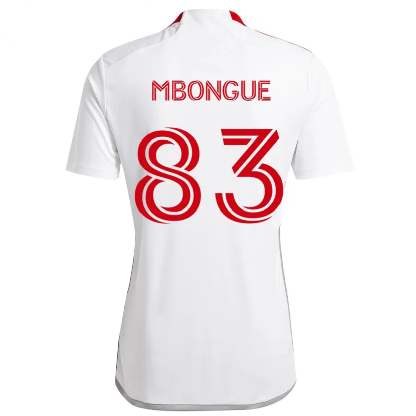 Danxen Enfant Maillot Hugo Mbongue #83 Blanc Rouge Tenues Extérieur 2024/25 T-Shirt