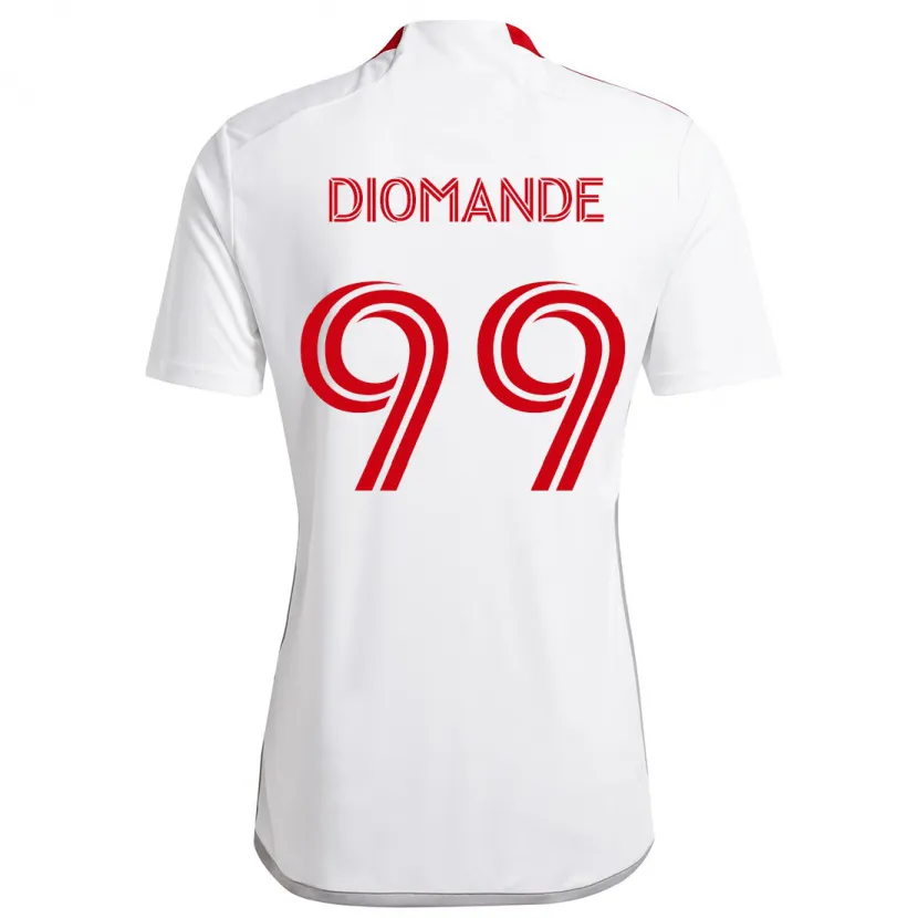 Danxen Enfant Maillot Adama Diomande #99 Blanc Rouge Tenues Extérieur 2024/25 T-Shirt