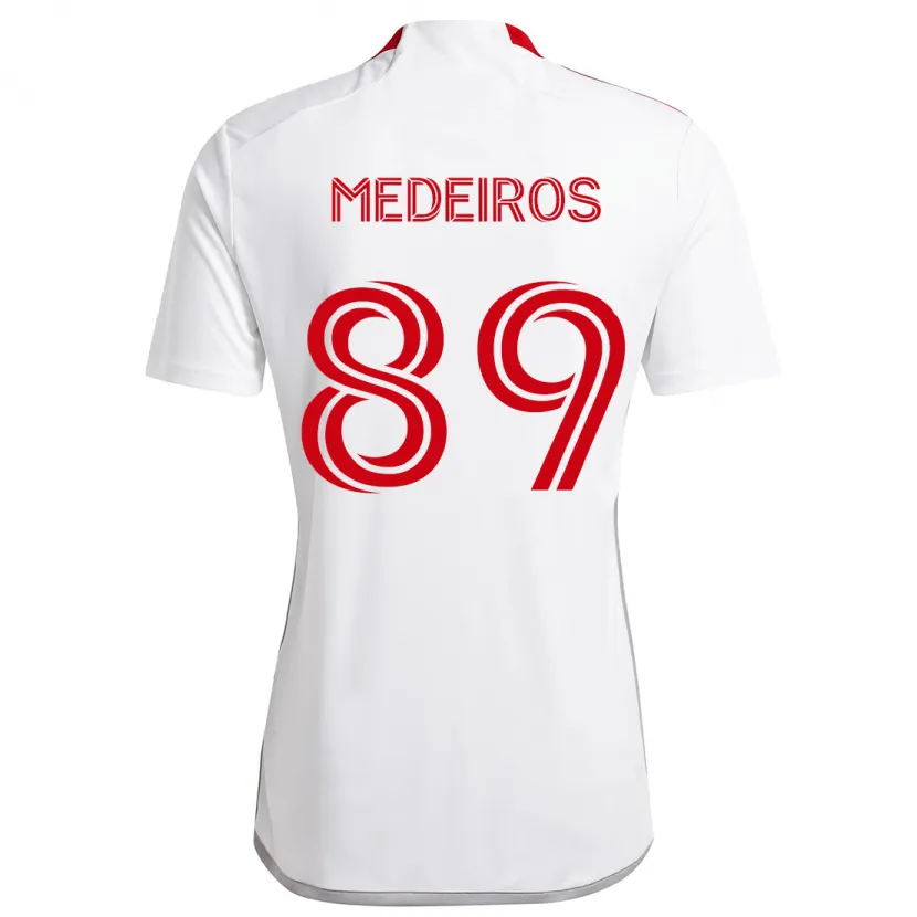 Danxen Enfant Maillot Matthew Medeiros #89 Blanc Rouge Tenues Extérieur 2024/25 T-Shirt