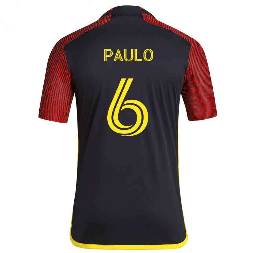 Danxen Enfant Maillot João Paulo #6 Rouge Noir Tenues Extérieur 2024/25 T-Shirt