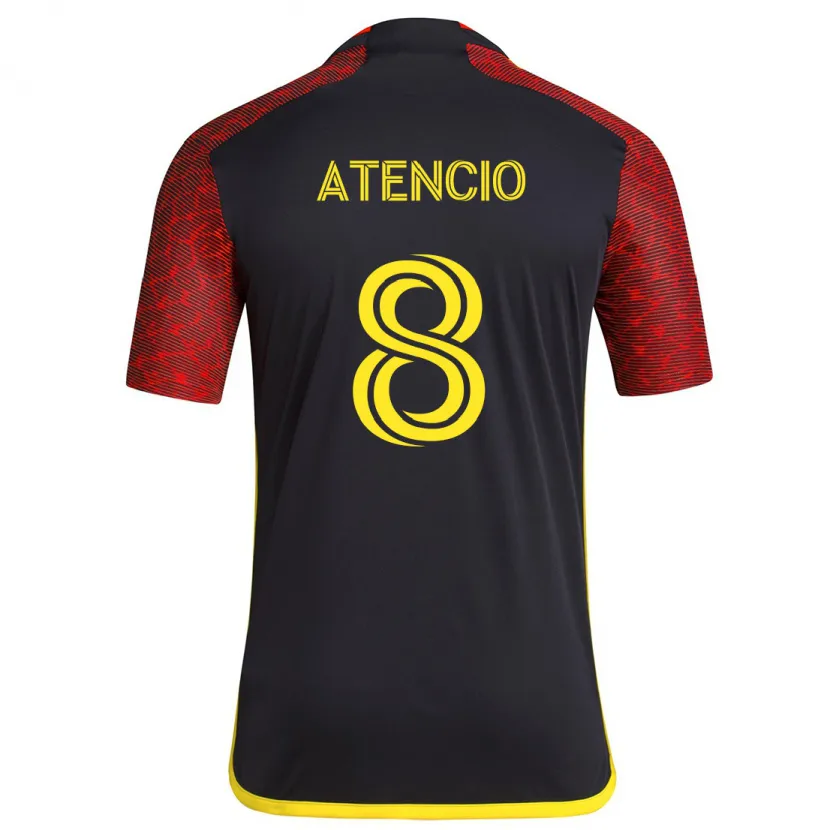 Danxen Enfant Maillot Josh Atencio #8 Rouge Noir Tenues Extérieur 2024/25 T-Shirt