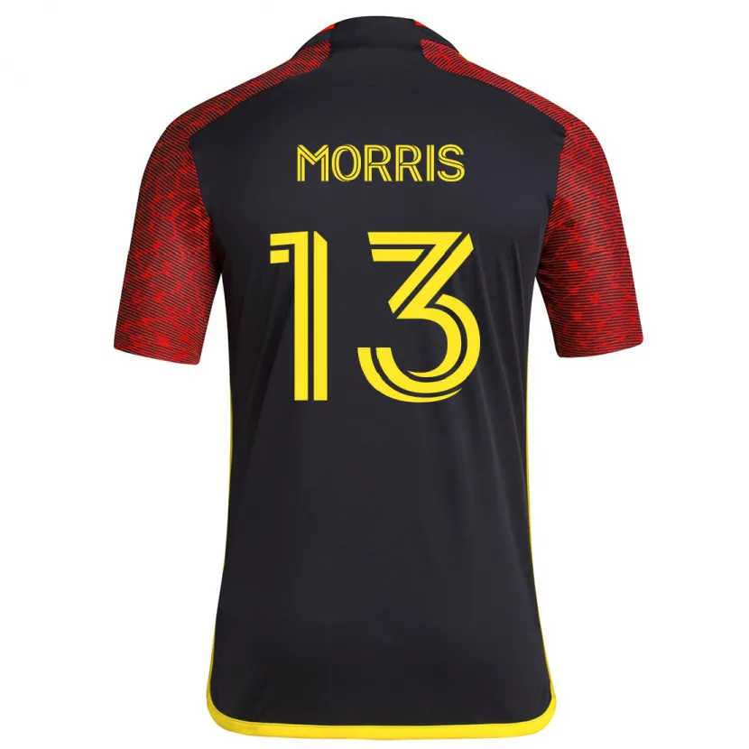 Danxen Enfant Maillot Jordan Morris #13 Rouge Noir Tenues Extérieur 2024/25 T-Shirt