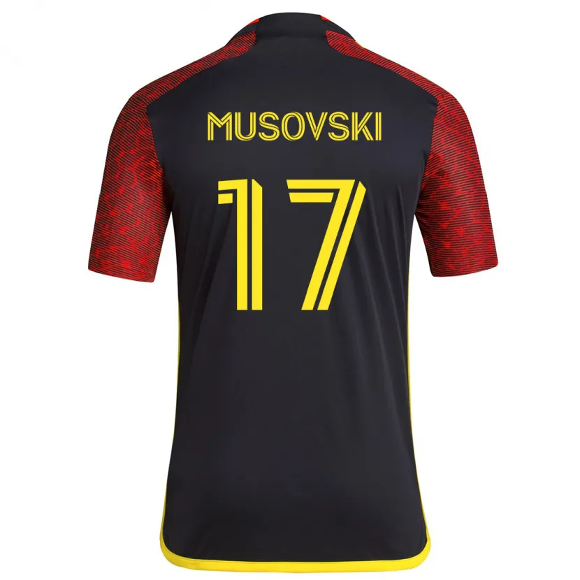 Danxen Enfant Maillot Danny Musovski #17 Rouge Noir Tenues Extérieur 2024/25 T-Shirt