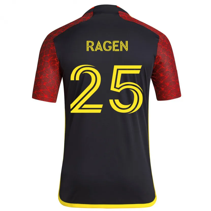 Danxen Enfant Maillot Jackson Ragen #25 Rouge Noir Tenues Extérieur 2024/25 T-Shirt