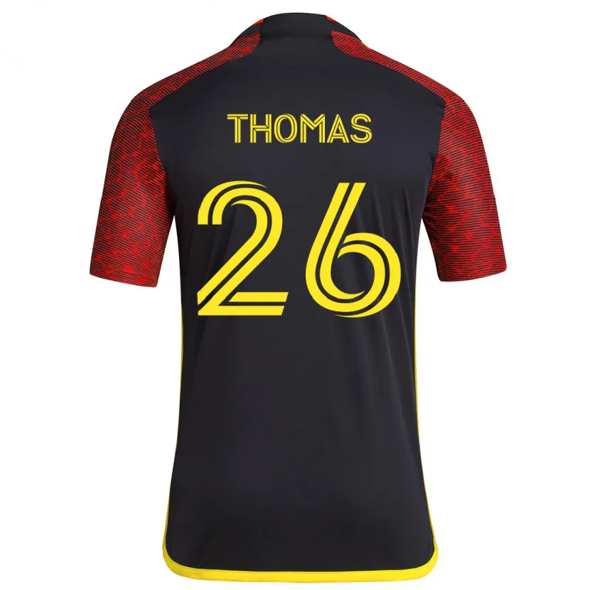 Danxen Enfant Maillot Andrew Thomas #26 Rouge Noir Tenues Extérieur 2024/25 T-Shirt