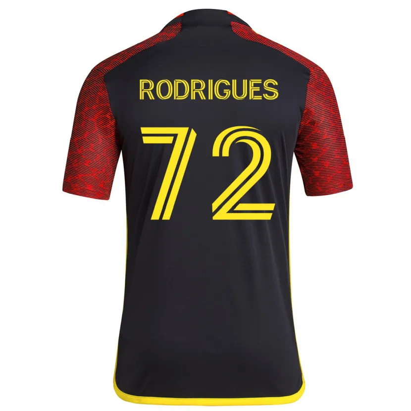 Danxen Enfant Maillot Braudílio Rodrigues #72 Rouge Noir Tenues Extérieur 2024/25 T-Shirt