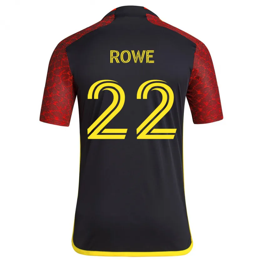 Danxen Enfant Maillot Kelyn Rowe #22 Rouge Noir Tenues Extérieur 2024/25 T-Shirt