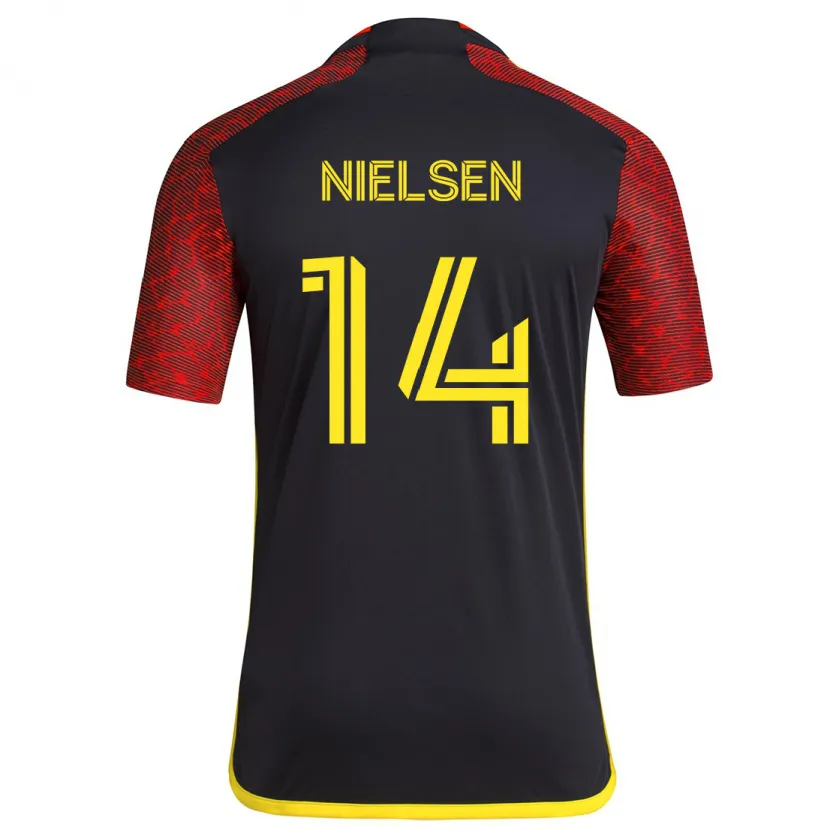 Danxen Enfant Maillot Taylor Nielsen #14 Rouge Noir Tenues Extérieur 2024/25 T-Shirt