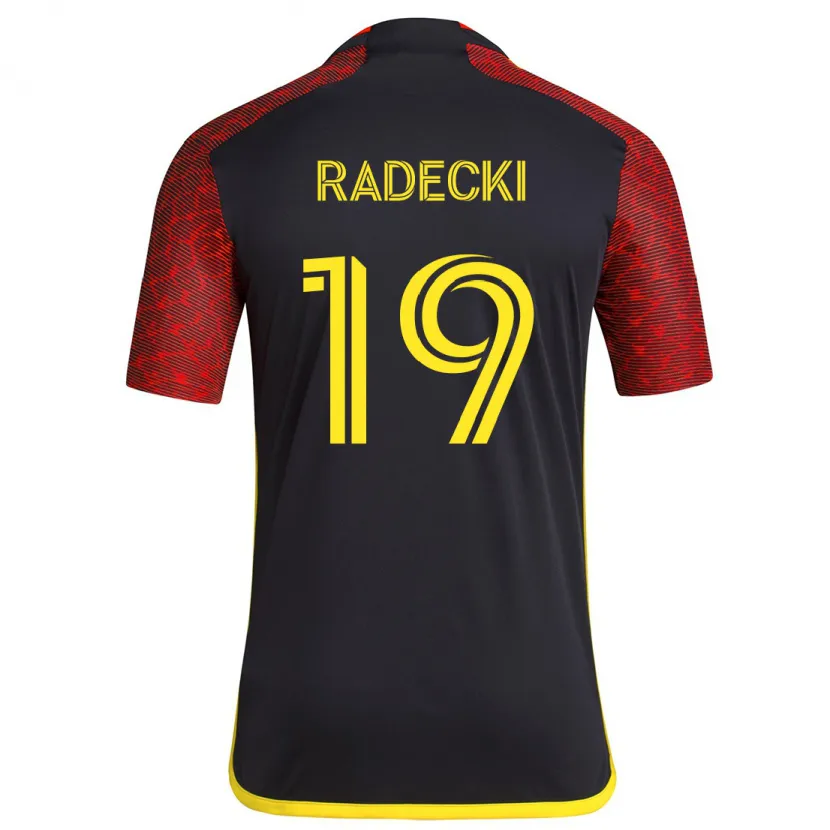 Danxen Enfant Maillot Taylor Radecki #19 Rouge Noir Tenues Extérieur 2024/25 T-Shirt