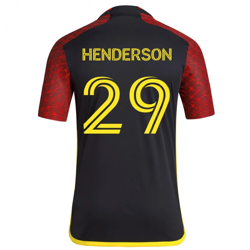 Danxen Enfant Maillot Anna Henderson #29 Rouge Noir Tenues Extérieur 2024/25 T-Shirt