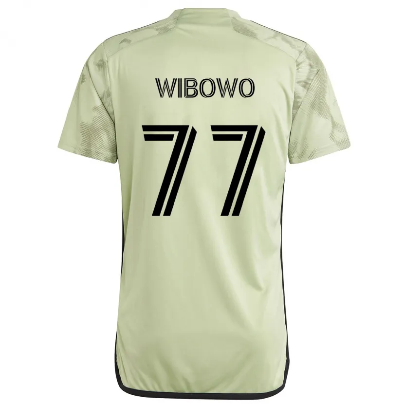 Danxen Enfant Maillot Adrian Wibowo #77 Vert Clair Tenues Extérieur 2024/25 T-Shirt