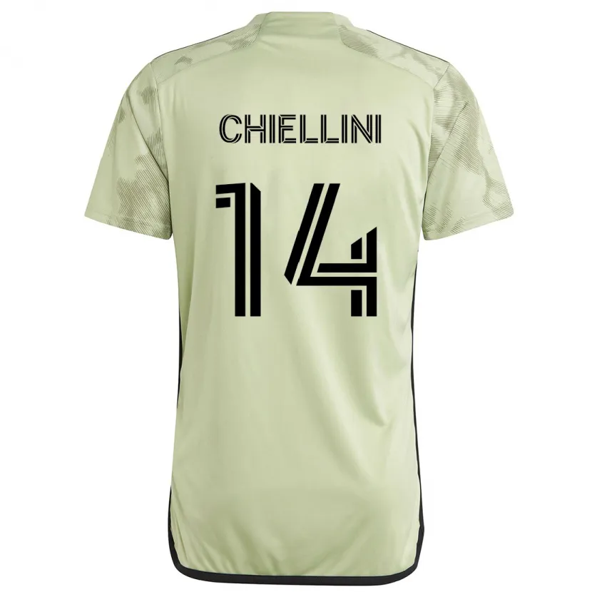 Danxen Enfant Maillot Giorgio Chiellini #14 Vert Clair Tenues Extérieur 2024/25 T-Shirt