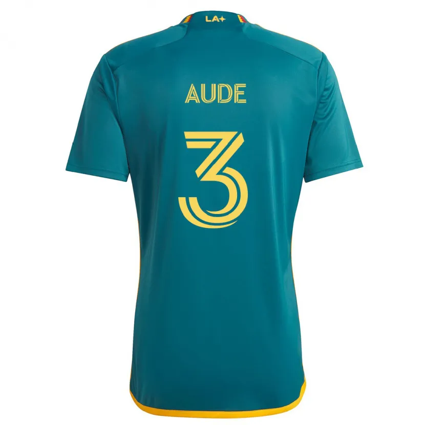 Danxen Enfant Maillot Julián Aude #3 Vert Jaune Tenues Extérieur 2024/25 T-Shirt