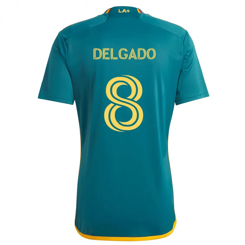 Danxen Enfant Maillot Mark Delgado #8 Vert Jaune Tenues Extérieur 2024/25 T-Shirt