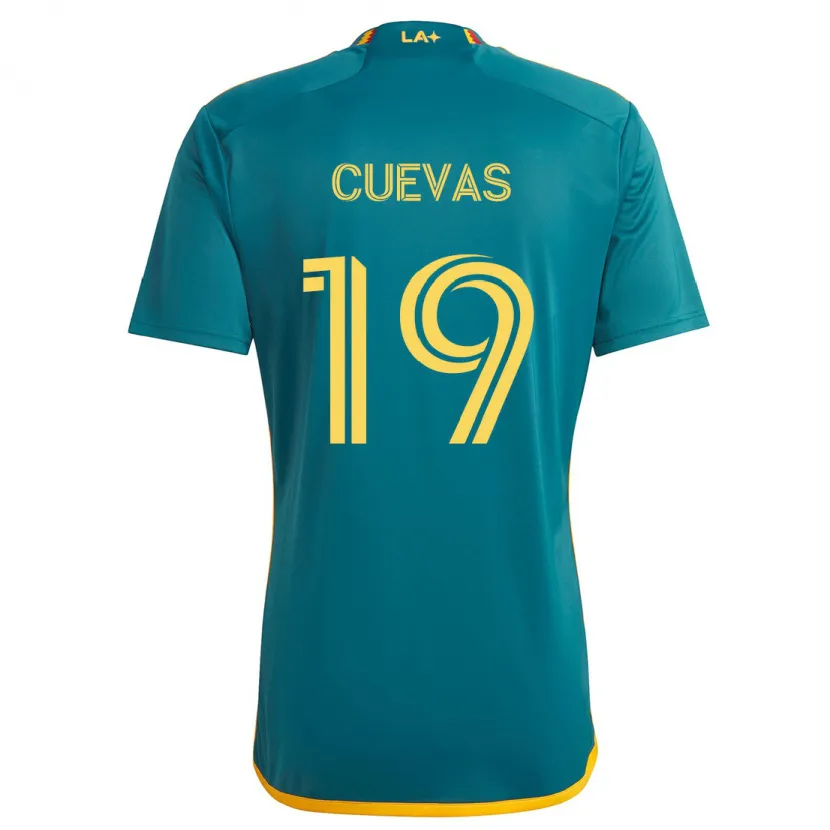 Danxen Enfant Maillot Mauricio Cuevas #19 Vert Jaune Tenues Extérieur 2024/25 T-Shirt