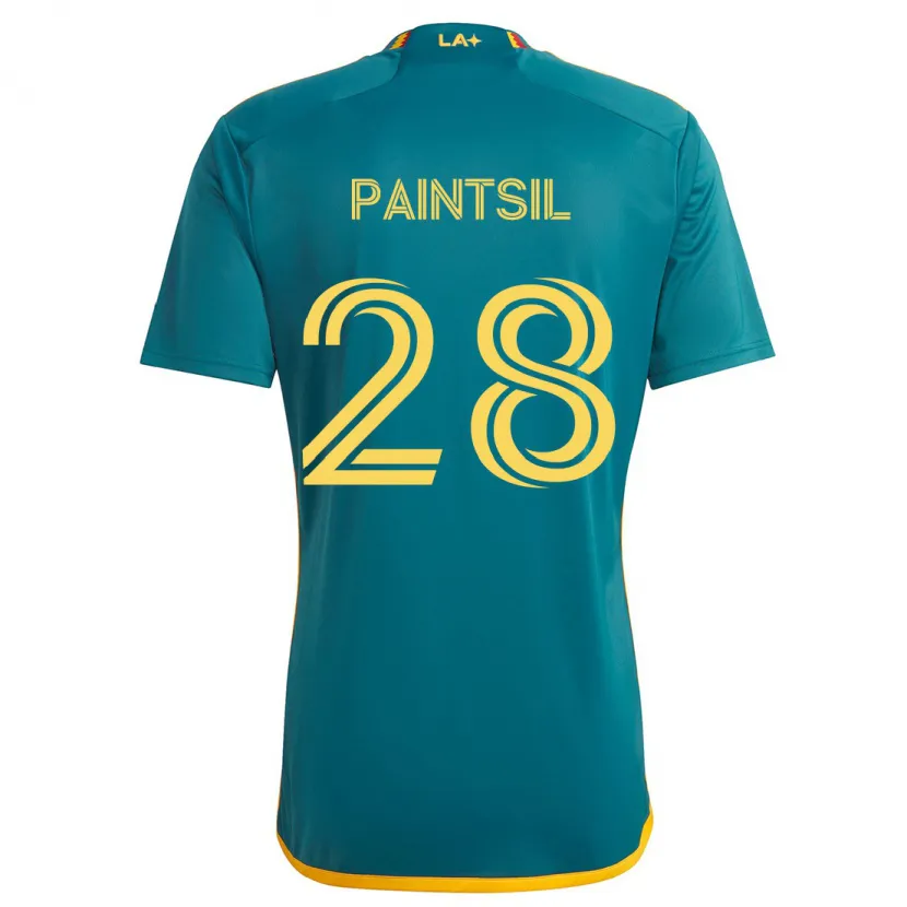 Danxen Enfant Maillot Joseph Paintsil #28 Vert Jaune Tenues Extérieur 2024/25 T-Shirt