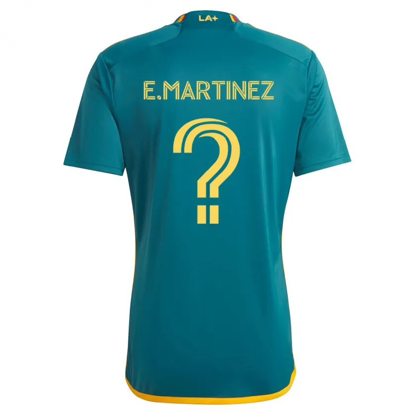 Danxen Enfant Maillot Enrique Martinez #0 Vert Jaune Tenues Extérieur 2024/25 T-Shirt