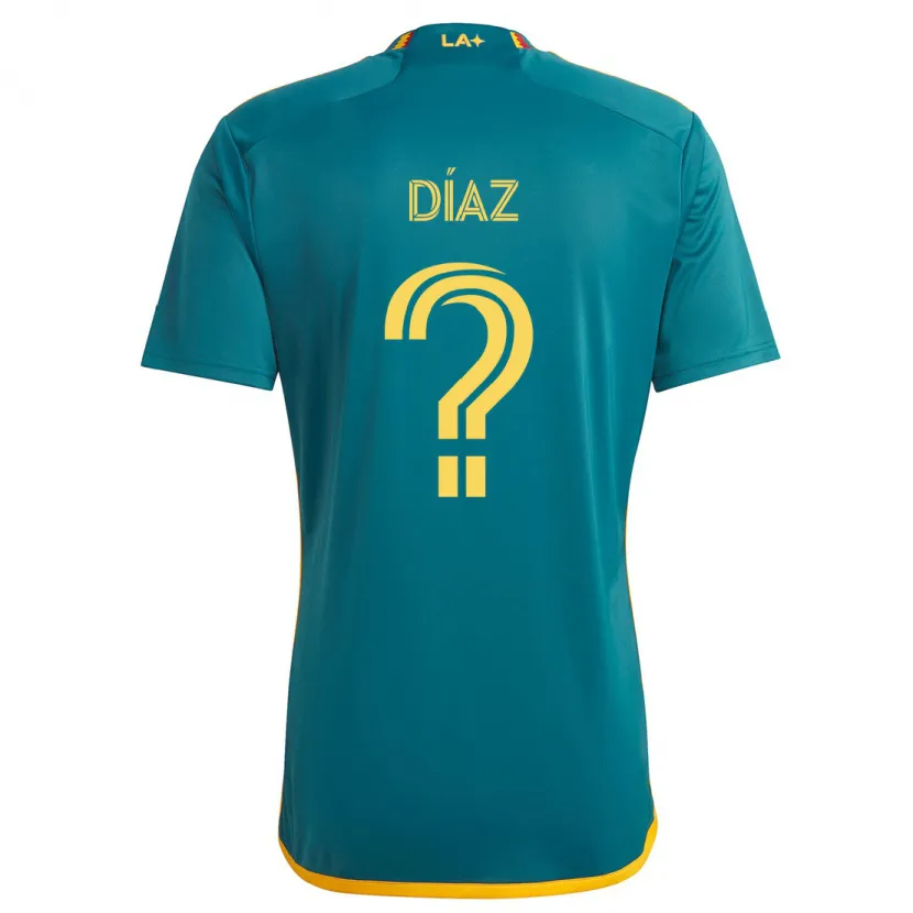 Danxen Enfant Maillot Carlos Díaz #0 Vert Jaune Tenues Extérieur 2024/25 T-Shirt