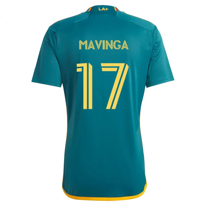 Danxen Enfant Maillot Chris Mavinga #17 Vert Jaune Tenues Extérieur 2024/25 T-Shirt