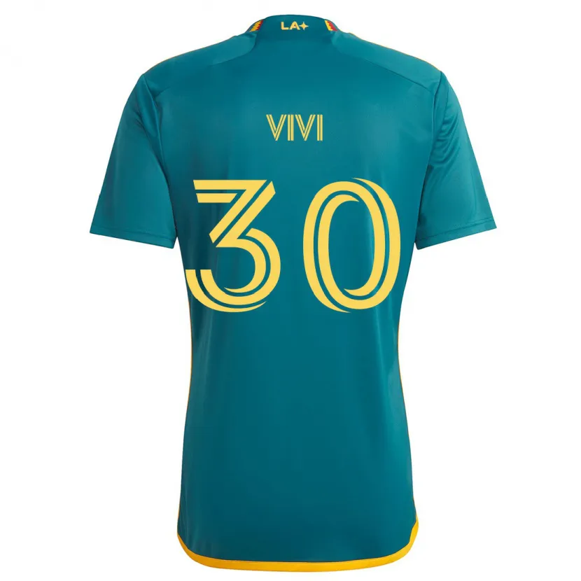 Danxen Enfant Maillot Gino Vivi #30 Vert Jaune Tenues Extérieur 2024/25 T-Shirt