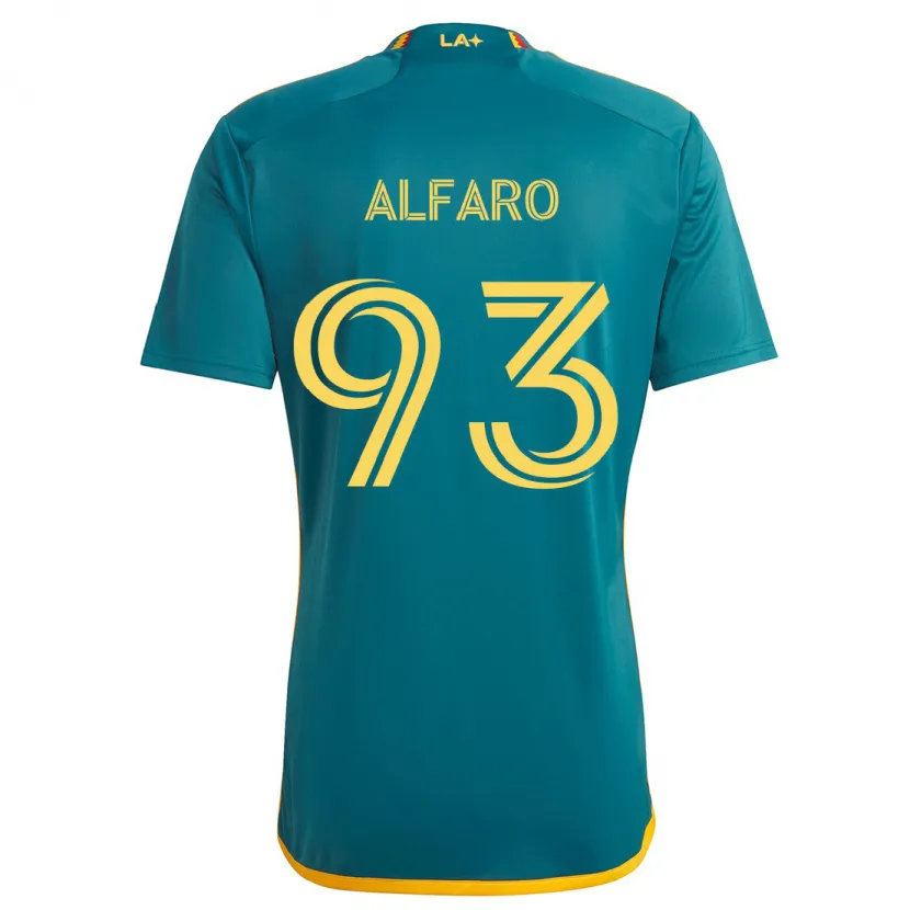 Danxen Enfant Maillot Tony Alfaro #93 Vert Jaune Tenues Extérieur 2024/25 T-Shirt