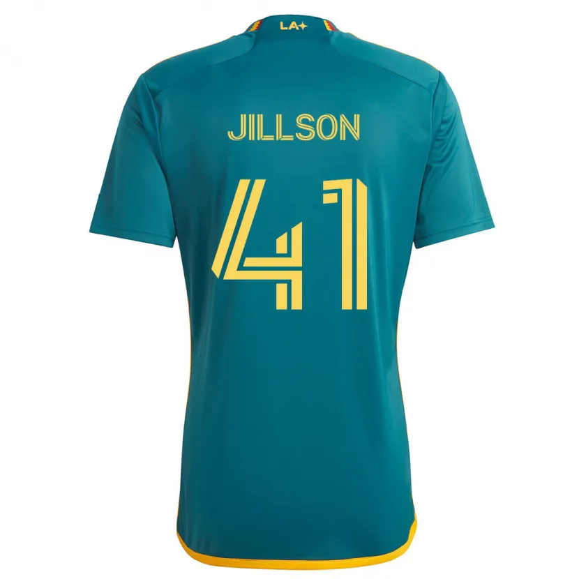 Danxen Enfant Maillot Simon Jillson #41 Vert Jaune Tenues Extérieur 2024/25 T-Shirt