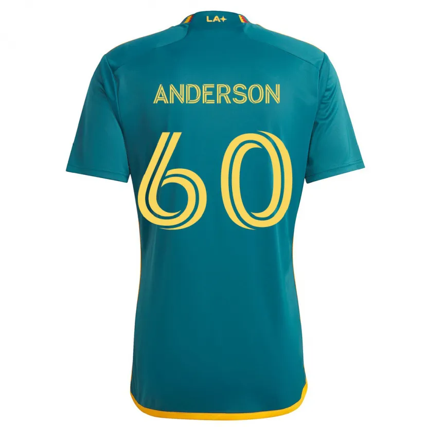 Danxen Enfant Maillot Nolan Anderson #60 Vert Jaune Tenues Extérieur 2024/25 T-Shirt