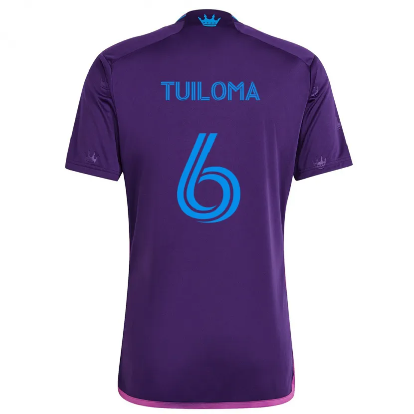 Danxen Enfant Maillot Bill Tuiloma #6 Bleu Violet Tenues Extérieur 2024/25 T-Shirt