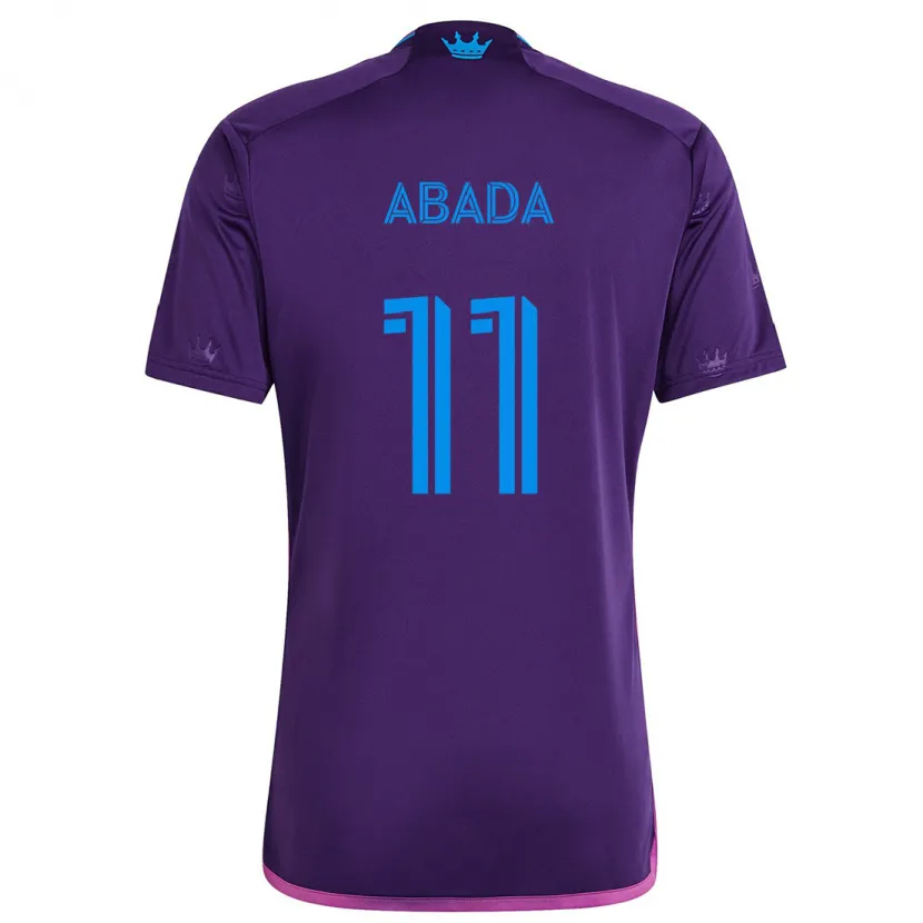 Danxen Enfant Maillot Liel Abada #11 Bleu Violet Tenues Extérieur 2024/25 T-Shirt