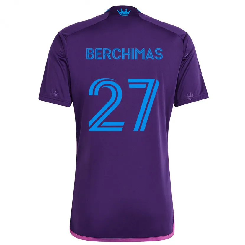 Danxen Enfant Maillot Nimfasha Berchimas #27 Bleu Violet Tenues Extérieur 2024/25 T-Shirt