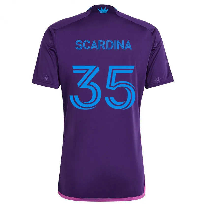 Danxen Enfant Maillot Nick Scardina #35 Bleu Violet Tenues Extérieur 2024/25 T-Shirt