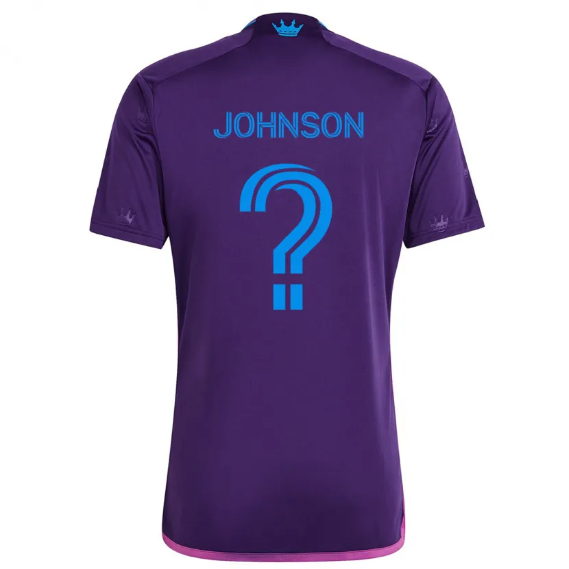 Danxen Enfant Maillot Tate Johnson #0 Bleu Violet Tenues Extérieur 2024/25 T-Shirt