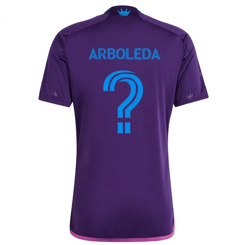 Danxen Enfant Maillot Jeyden Arboleda #0 Bleu Violet Tenues Extérieur 2024/25 T-Shirt