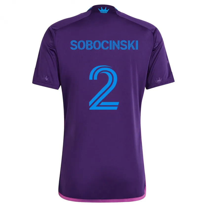 Danxen Enfant Maillot Jan Sobocinski #2 Bleu Violet Tenues Extérieur 2024/25 T-Shirt