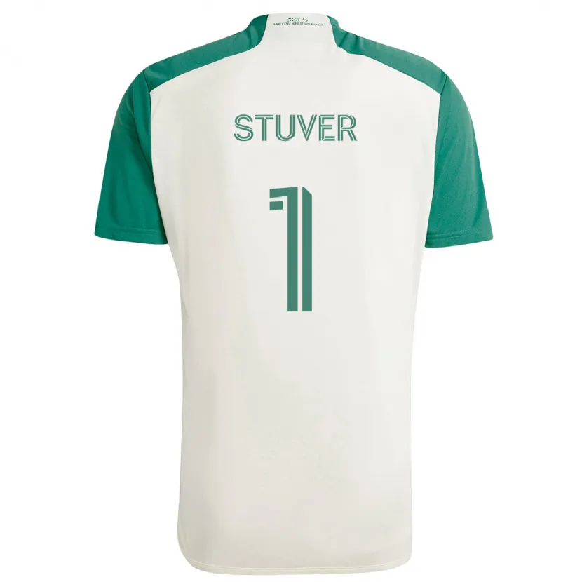 Danxen Enfant Maillot Brad Stuver #1 Couleurs Beiges Vert Tenues Extérieur 2024/25 T-Shirt