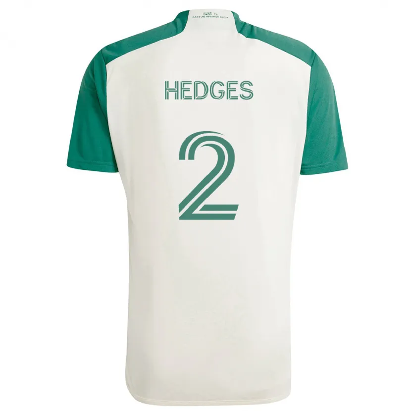 Danxen Enfant Maillot Matt Hedges #2 Couleurs Beiges Vert Tenues Extérieur 2024/25 T-Shirt