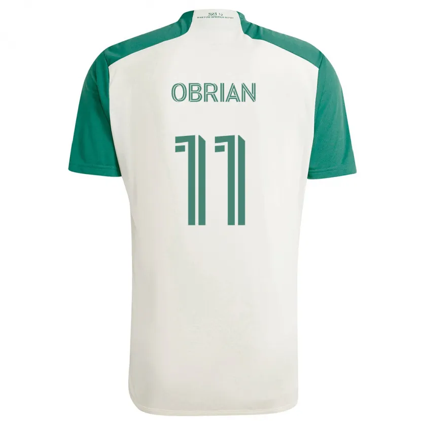 Danxen Enfant Maillot Jáder Obrian #11 Couleurs Beiges Vert Tenues Extérieur 2024/25 T-Shirt